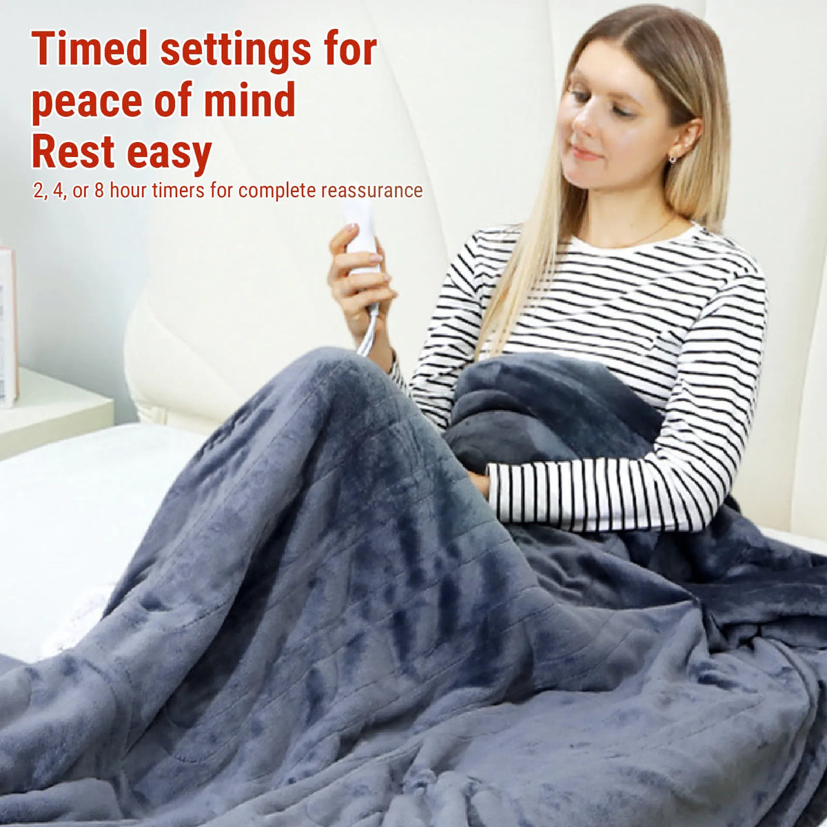 Heated Blanket with Sleeves Hood and Foot Pocket Flannel 10 Heating Levels Electric Wearable Blanket with 3 Time Setting