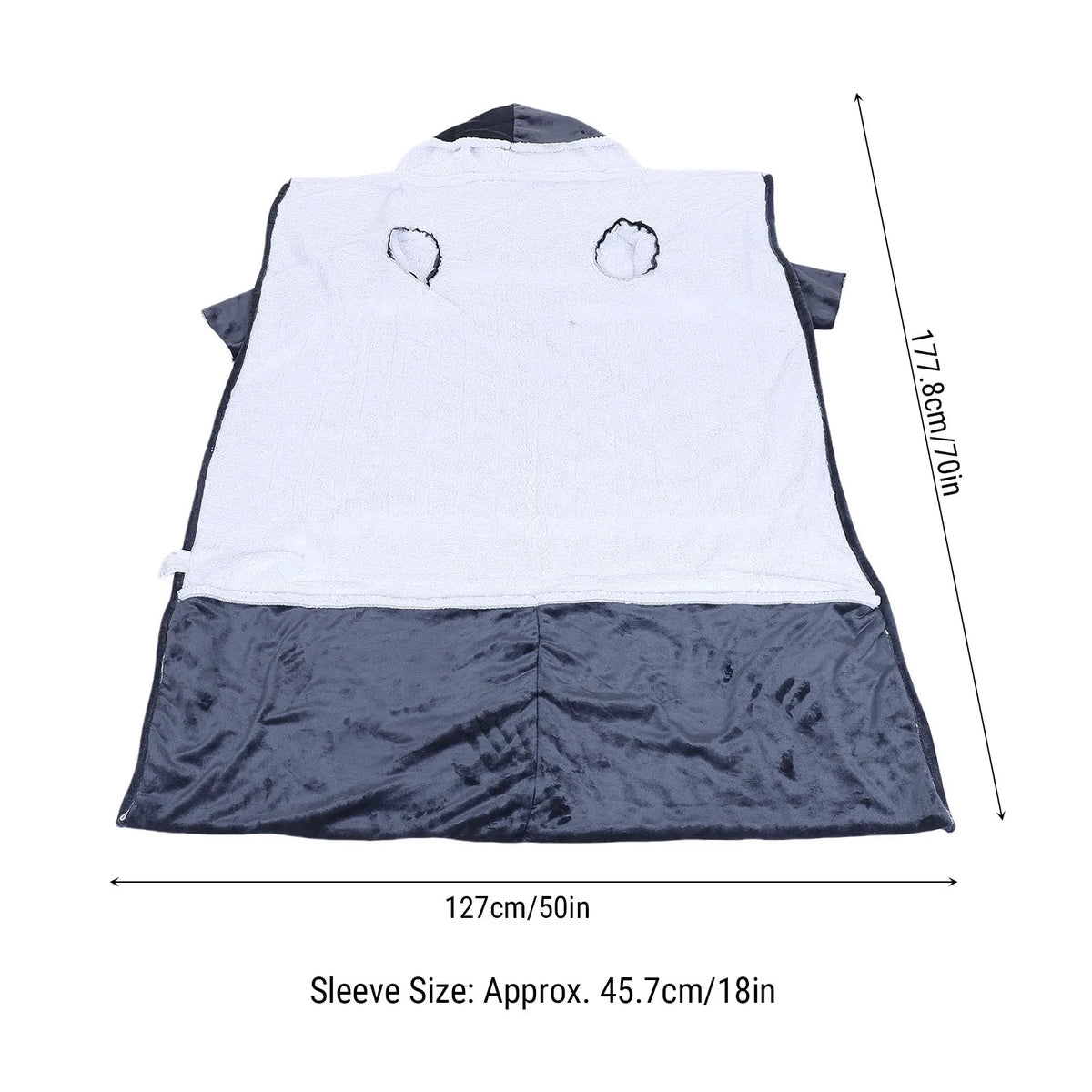 Heated Blanket with Sleeves Hood and Foot Pocket Flannel 10 Heating Levels Electric Wearable Blanket with 3 Time Setting